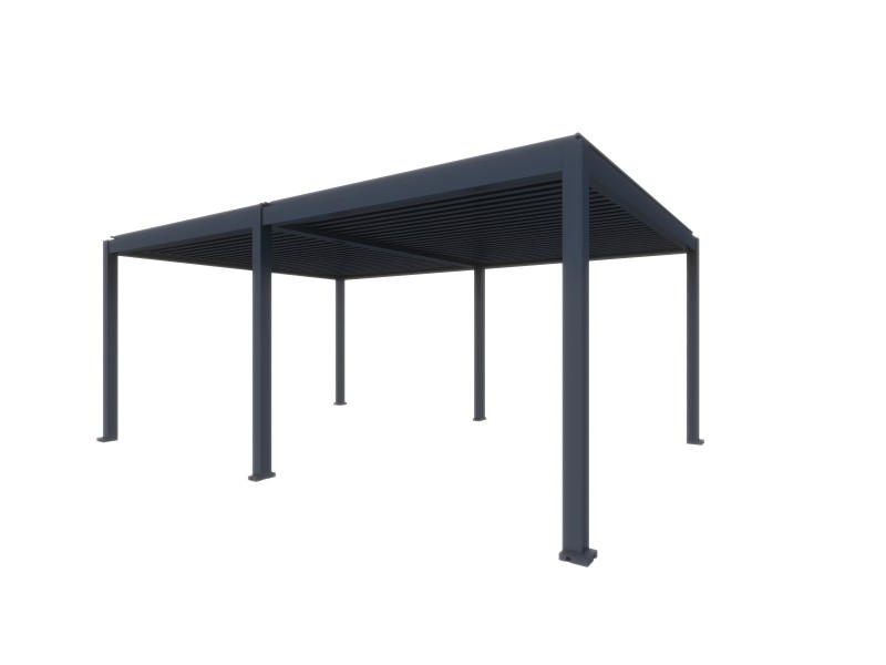 Bioklimatska pergola 5,6 x 2,86 m; temno siva