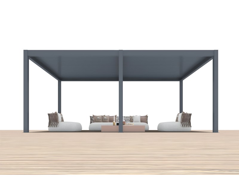 Bioklimatische Pergola 5,6 x 4 m; dunkelgrau