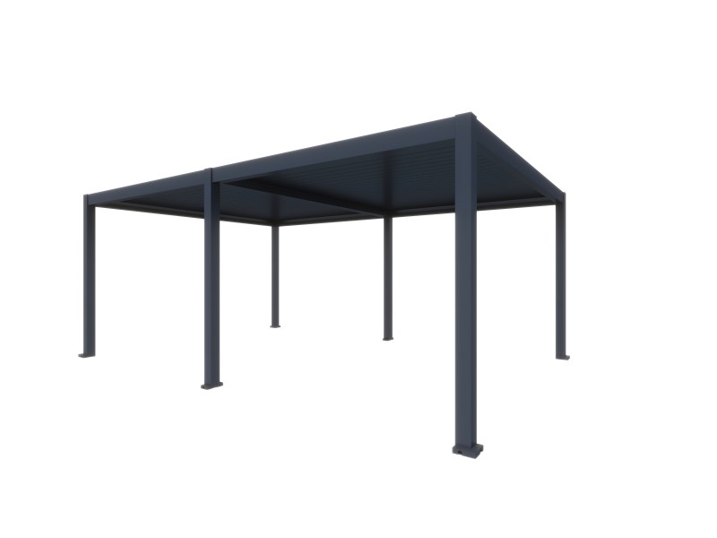 Bioklimatische Pergola 5,6 x 4 m; dunkelgrau