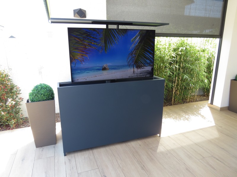 Outdoor TV Lift Schrank - pulverbeschichtetes Aluminium in anthrazit