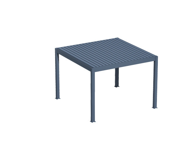 Bioklimatische Pergola 2,86 x 2,86 m; dunkelgrau