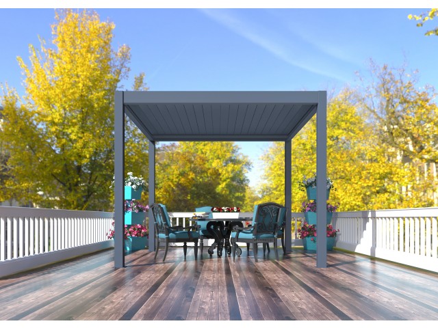 Bioklimatische Pergola 2,86 x 2,86 m; dunkelgrau