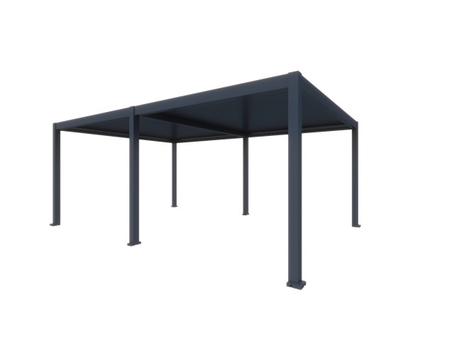 Bioklimatska pergola 5,6 x 2,86 m; temno siva