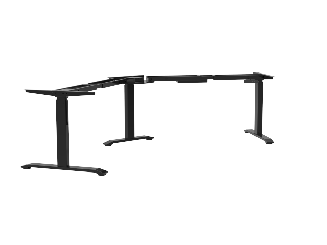 Steh-Sitz Tischgestell L-Form - schwarz