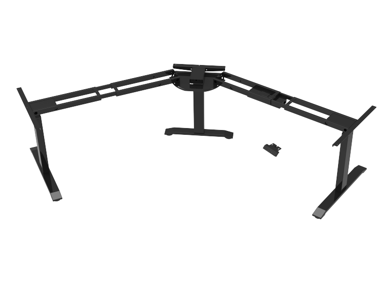 Steh-Sitz Tischgestell L-Form - schwarz