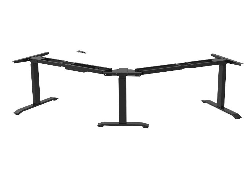 Steh-Sitz Tischgestell L-Form - schwarz